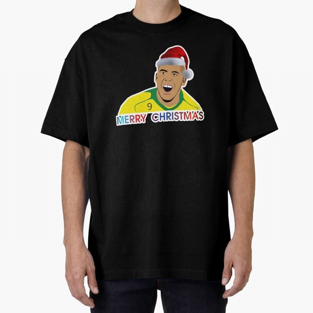Ronaldo Christmas illustration Oversized T-Shirt Experience Global Football Passion for FIFA World Cup 2026, Capturing Messi, Neymar and Mbappe, England, Soccer Culture, Superstar Moments, National Team Dreams and Competitive Fire; Great for Watch