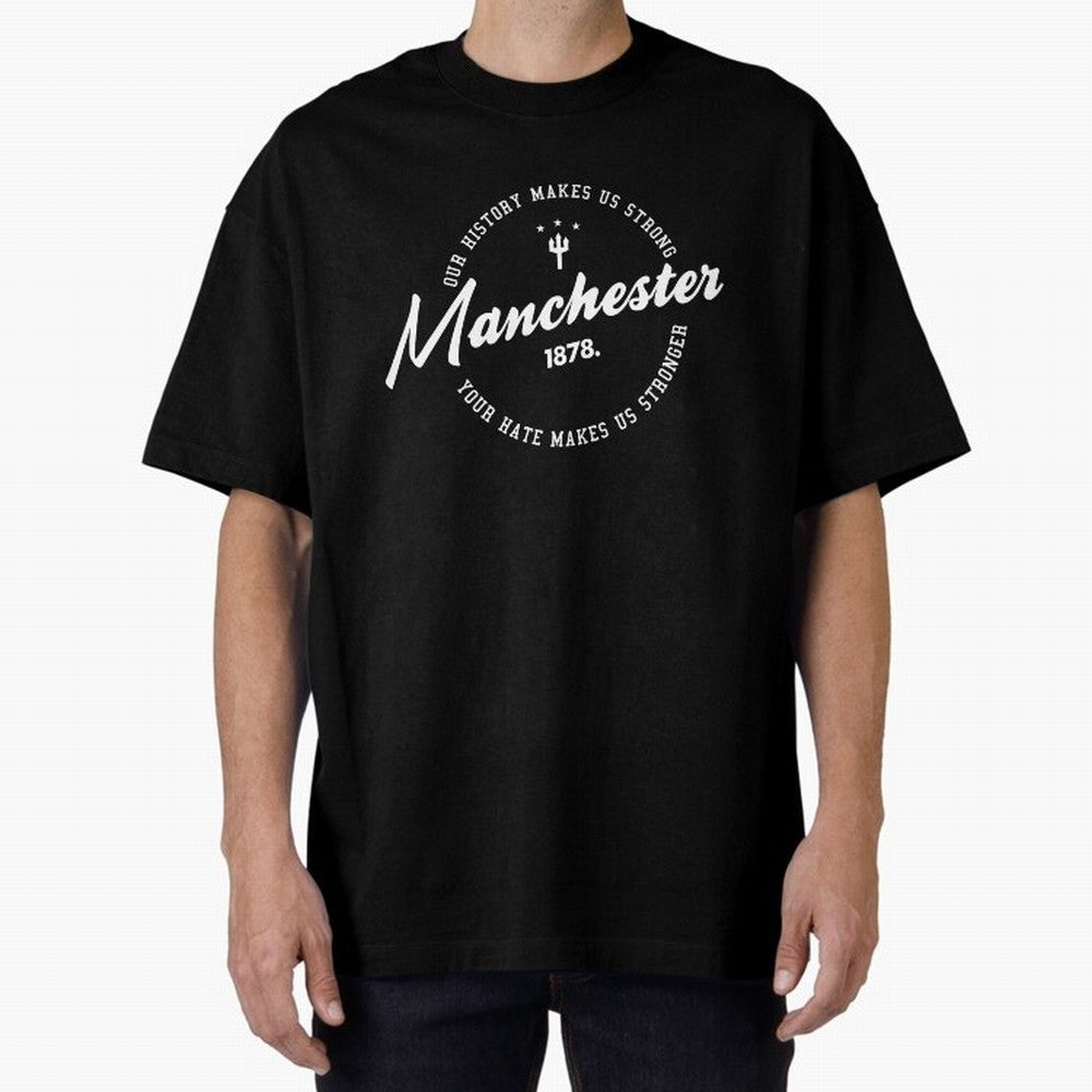 Mancester United Quotes Oversized T-Shirt Honor the Beautiful Game during FIFA World Cup 2026 USA Canada Mexico Spirit, Connected to Spain and Netherlands, Messi, CR7 and Mbappe, Global Supporter Spirit, Legendary Goals, National Colors and