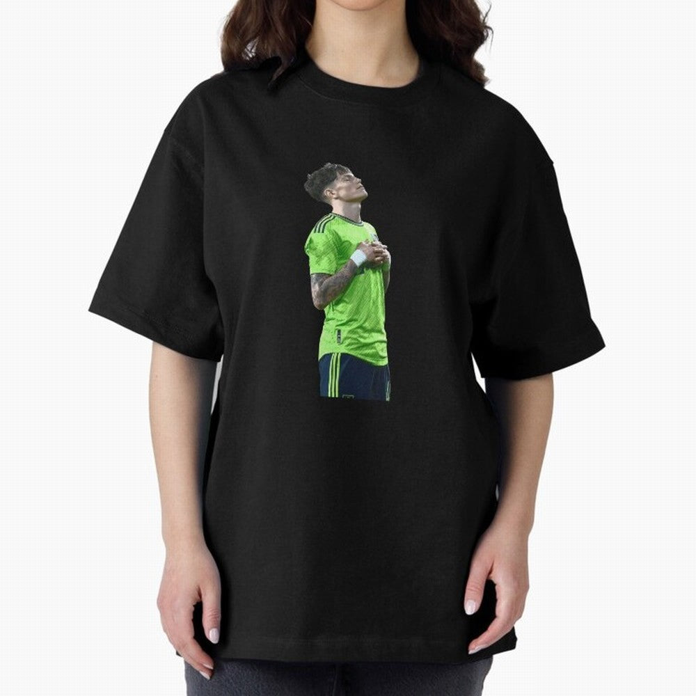 Alejandro Garnacho Oversized T-Shirt Elevate Global Football Passion for FIFA World Cup 2026 USA Canada Mexico, Centered on Haaland, France and Portugal, Vintage Soccer Flavor, Modern Football Stars, National Flags and Final Night Emotion; Made for