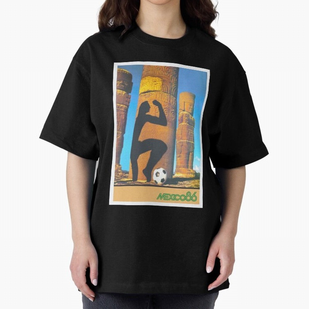 Mexico 86 Oversized T-Shirt Turn Every Weekend Toward FIFA World Cup 2026 for Fans of Mbappe and Brazil, Bringing Sports Nostalgia, International Competition, Famous Players and Unforgettable Victories; Made for Collectors Who Enjoy Iconic Players,
