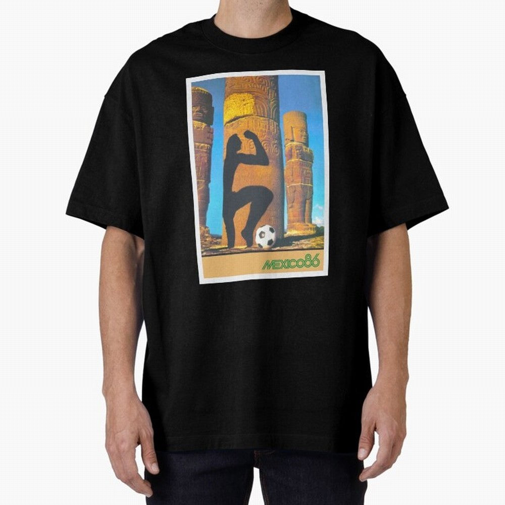 Mexico 86 Oversized T-Shirt Turn Every Weekend Toward FIFA World Cup 2026 for Fans of Mbappe and Brazil, Bringing Sports Nostalgia, International Competition, Famous Players and Unforgettable Victories; Made for Collectors Who Enjoy Iconic Players,