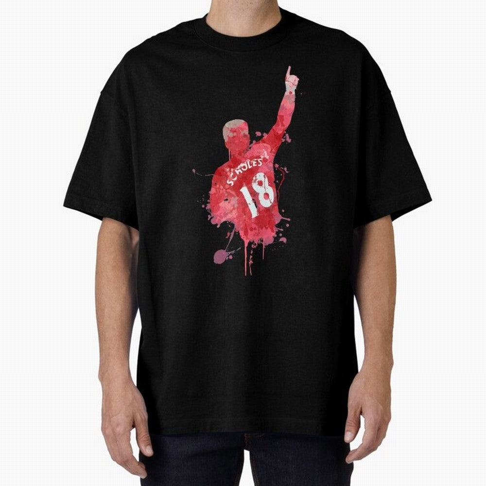 Paul Scholes Manchester United Legend Art Oversized T-Shirt Bring Retro Soccer Energy to FIFA World Cup 2026 Group Stage Spirit, Built around England, France and Netherlands, Cristiano Ronaldo, Stadium Memories, Football Loyalty, International
