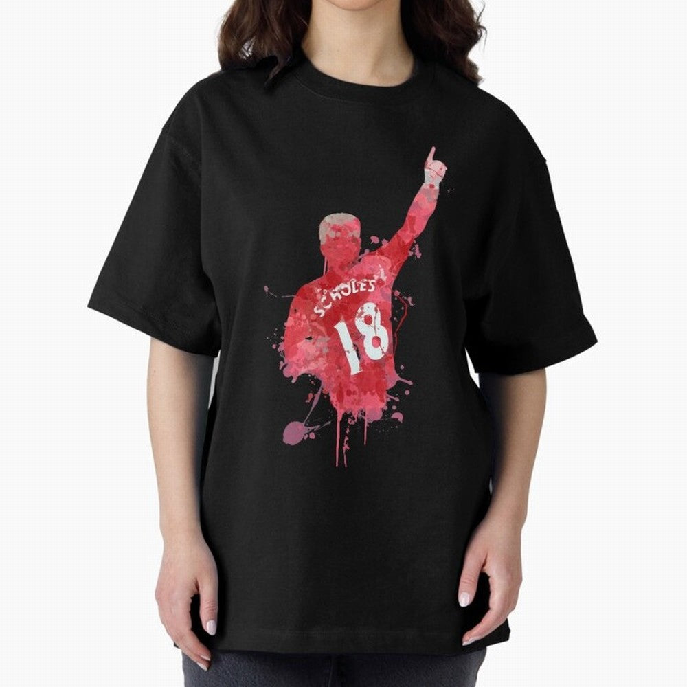 Paul Scholes Manchester United Legend Art Oversized T-Shirt Bring Retro Soccer Energy to FIFA World Cup 2026 Group Stage Spirit, Built around England, France and Netherlands, Cristiano Ronaldo, Stadium Memories, Football Loyalty, International