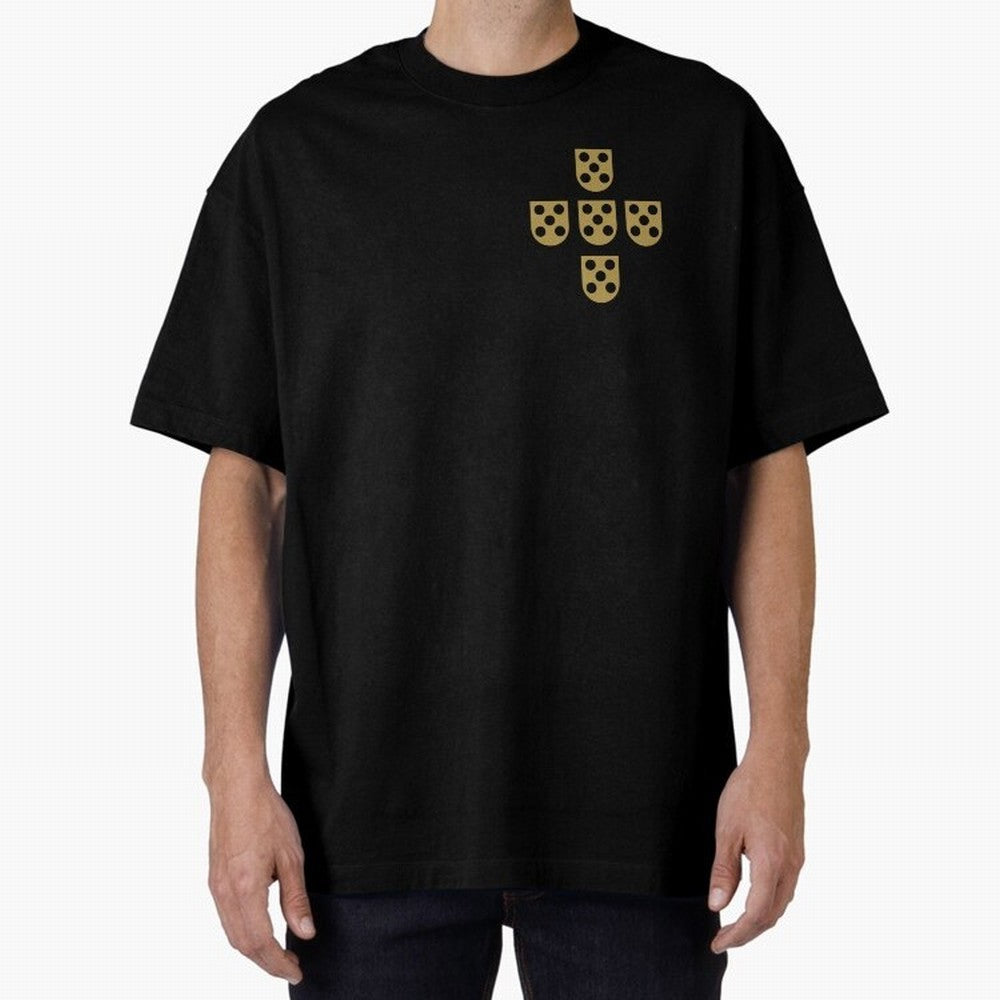 Quinas Portugal Gold B Oversized T-Shirt Live the Energy of the FIFA World Cup 2026 USA Canada Mexico Journey through Messi and Cristiano Ronaldo Highlights, Netherlands Pride, Supporter Pride, Iconic Celebrations, Legendary Names and Global Match