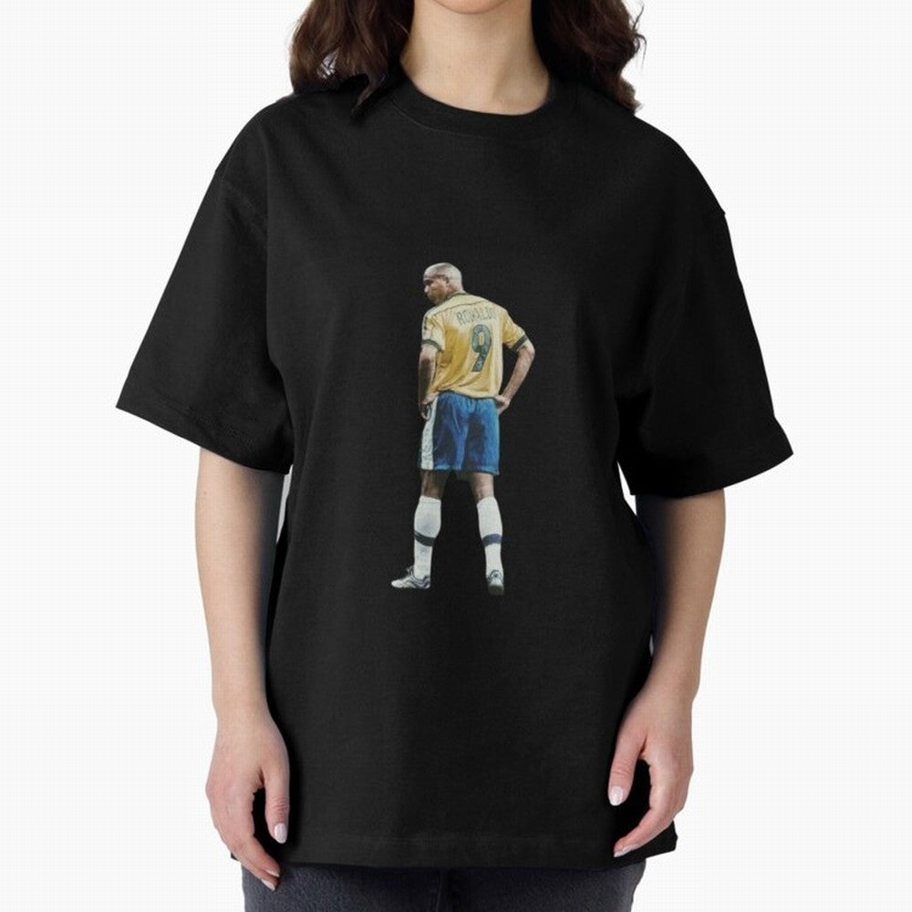 Brazilian Football Player from Milano Oversized T-Shirt Back the Journey through FIFA World Cup 2026 USA Canada Mexico for Fans of Messi, CR7 and Mbappe and England, France and Netherlands, Bringing Soccer Culture, Superstar Moments, National Team
