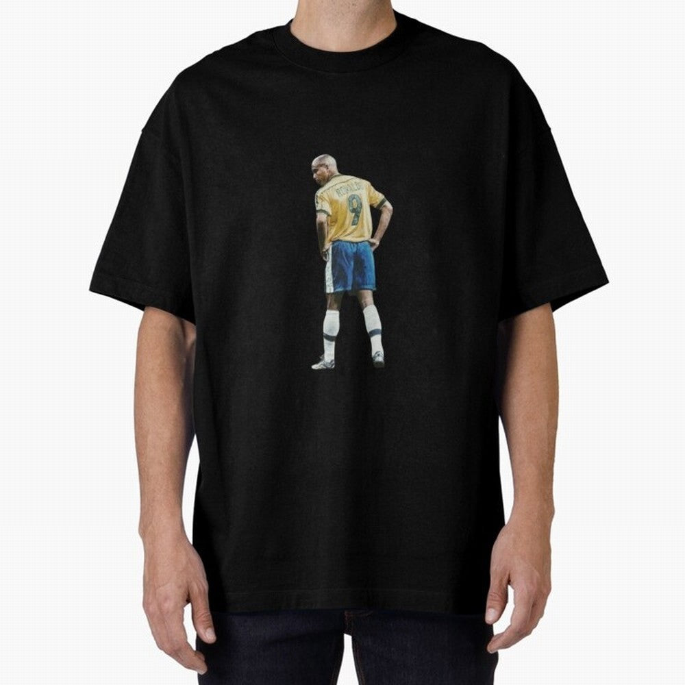Brazilian Football Player from Milano Oversized T-Shirt Back the Journey through FIFA World Cup 2026 USA Canada Mexico for Fans of Messi, CR7 and Mbappe and England, France and Netherlands, Bringing Soccer Culture, Superstar Moments, National Team