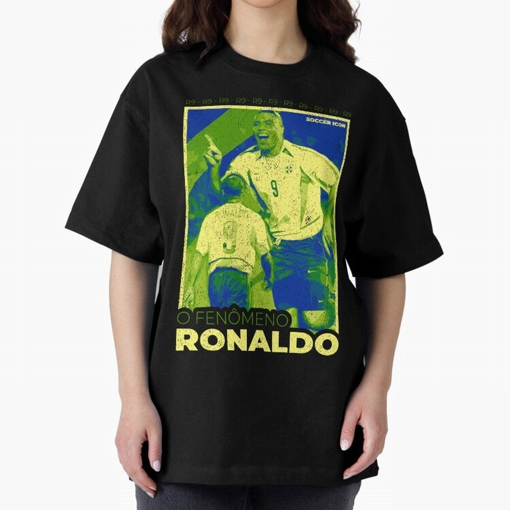 Ronaldo - Street Art - Soccer Icons Oversized T-Shirt Follow the Road to FIFA World Cup 2026 Group Stage Centered on Mbappe, England, France and Netherlands Energy, Tournament Hype, Historic Matchups, Family Viewing Parties and Global Sports Pride;