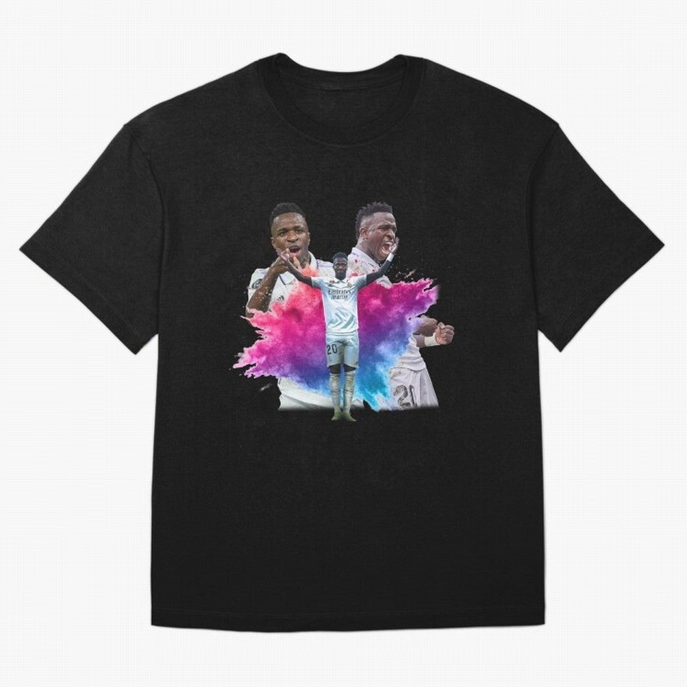 Fanart Vinicius Junior Merch Oversized T-Shirt Unlock FIFA World Cup 2026 USA Canada Mexico Spirit, Inspired by Netherlands, Mbappe and Neymar, Retro Football Energy, Iconic Rivalries, Trophy Chase Drama and Stadium Atmosphere; Created for Match