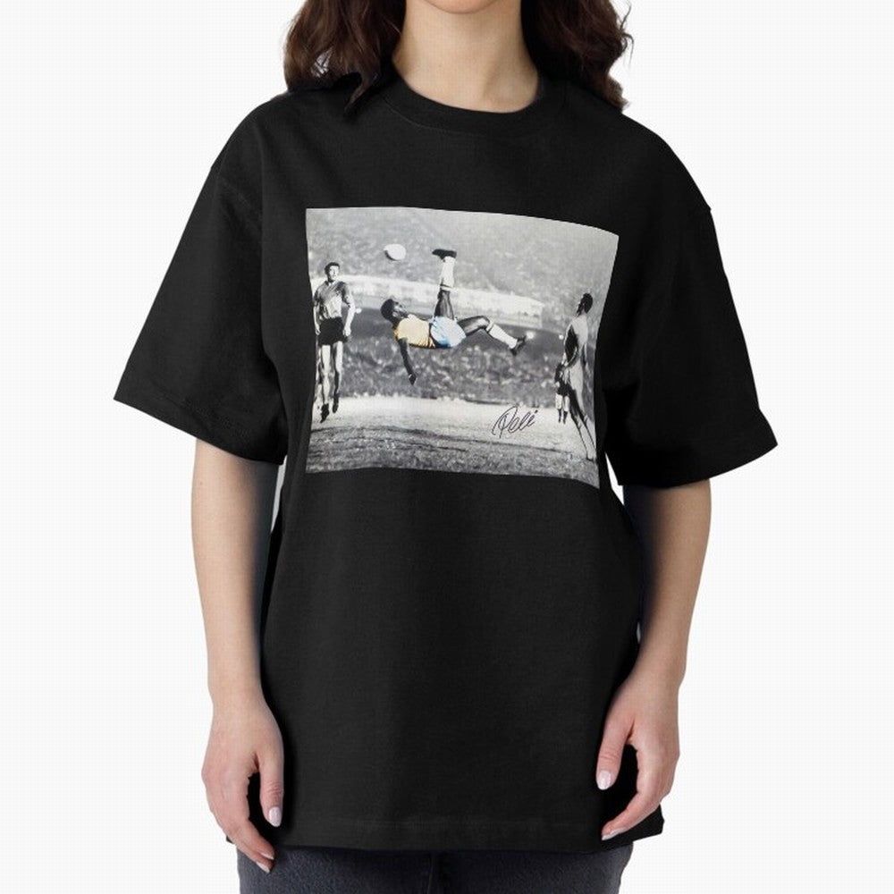 Classic Pele Bicycle Kick Legend1 Oversized T-Shirt Remember FIFA World Cup 2026 Group Stage Filled with CR7 and Messi, England Energy, Retro Football Energy, Iconic Rivalries, Trophy Chase Drama and Stadium Atmosphere; Perfect for Supporters Who