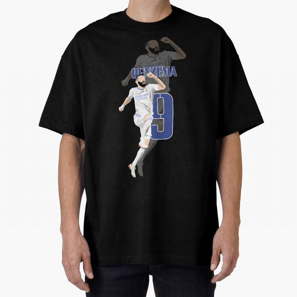 Karim Benzema 9 Oversized T-Shirt Make Your Look Match Global Football Passion for FIFA World Cup 2026, Featuring Neymar, Haaland and Cristiano Ronaldo, England, Vintage Soccer Flavor, Modern Football Stars, National Flags and Final Night Emotion;