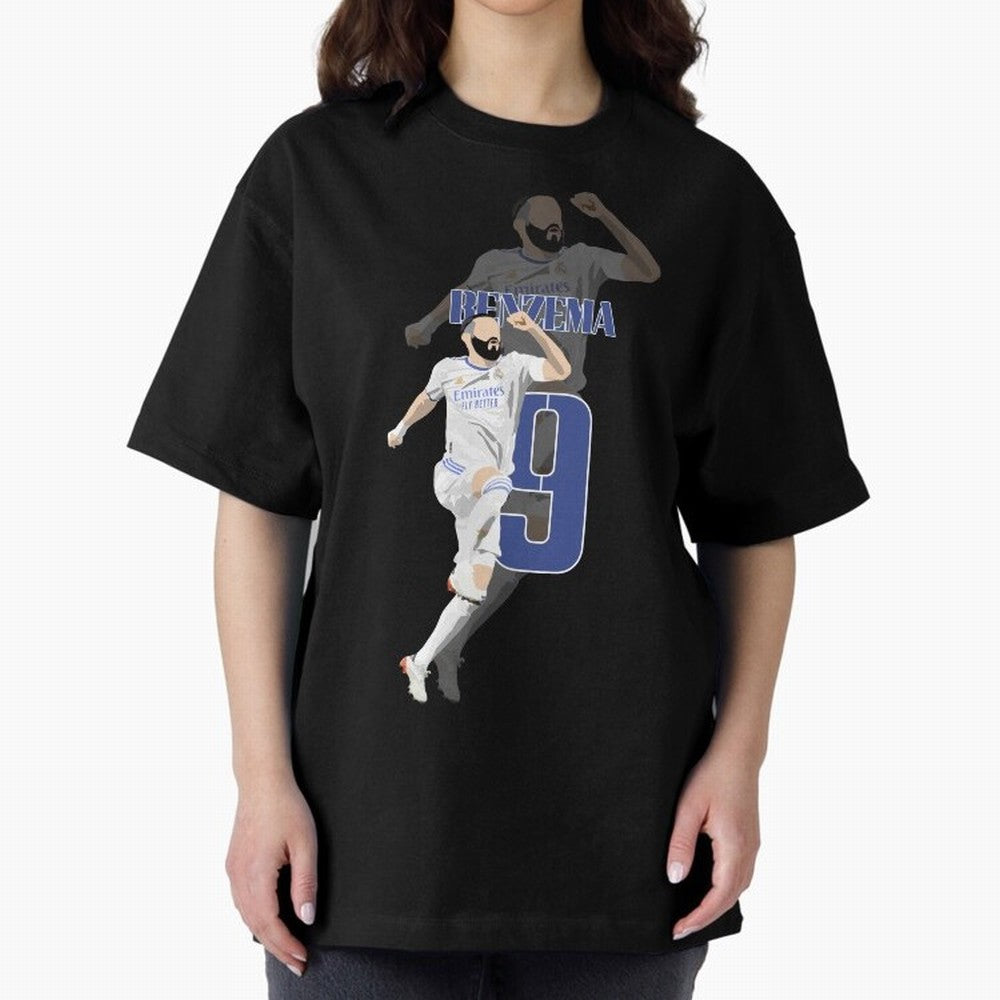 Karim Benzema 9 Oversized T-Shirt Make Your Look Match Global Football Passion for FIFA World Cup 2026, Featuring Neymar, Haaland and Cristiano Ronaldo, England, Vintage Soccer Flavor, Modern Football Stars, National Flags and Final Night Emotion;