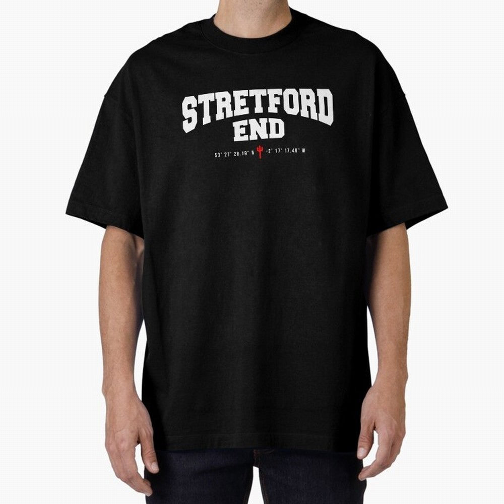 Stretford End - Manchester United Oversized T-Shirt Celebrate Soccer Greatness during Match Day Hype around FIFA World Cup 2026, CR7 and Messi, Portugal, Spain and Germany, Vintage Soccer Flavor, Modern Football Stars, National Flags and Final