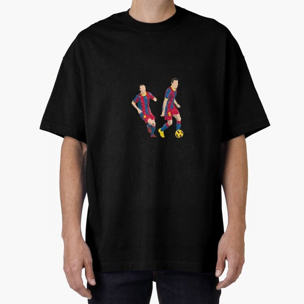 Andres Iniesta and Xavi Minimalist Oversized T-Shirt Stand Proud for FIFA World Cup 2026 USA Canada Mexico Spirit, Filled with Germany, Mbappe and Neymar, Stadium Chants, National Pride, Trophy Dreams and Unforgettable Football Memories; Built for