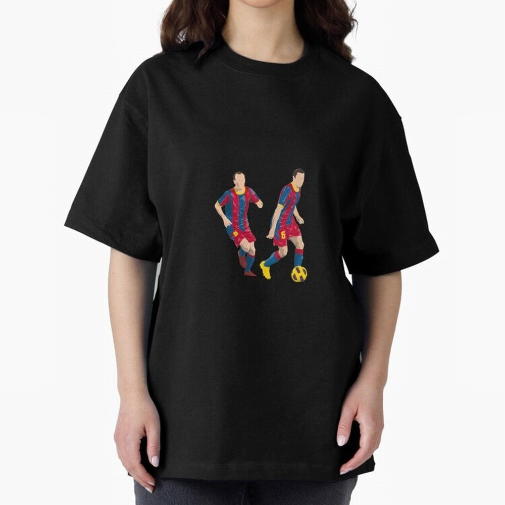 Andres Iniesta and Xavi Minimalist Oversized T-Shirt Stand Proud for FIFA World Cup 2026 USA Canada Mexico Spirit, Filled with Germany, Mbappe and Neymar, Stadium Chants, National Pride, Trophy Dreams and Unforgettable Football Memories; Built for