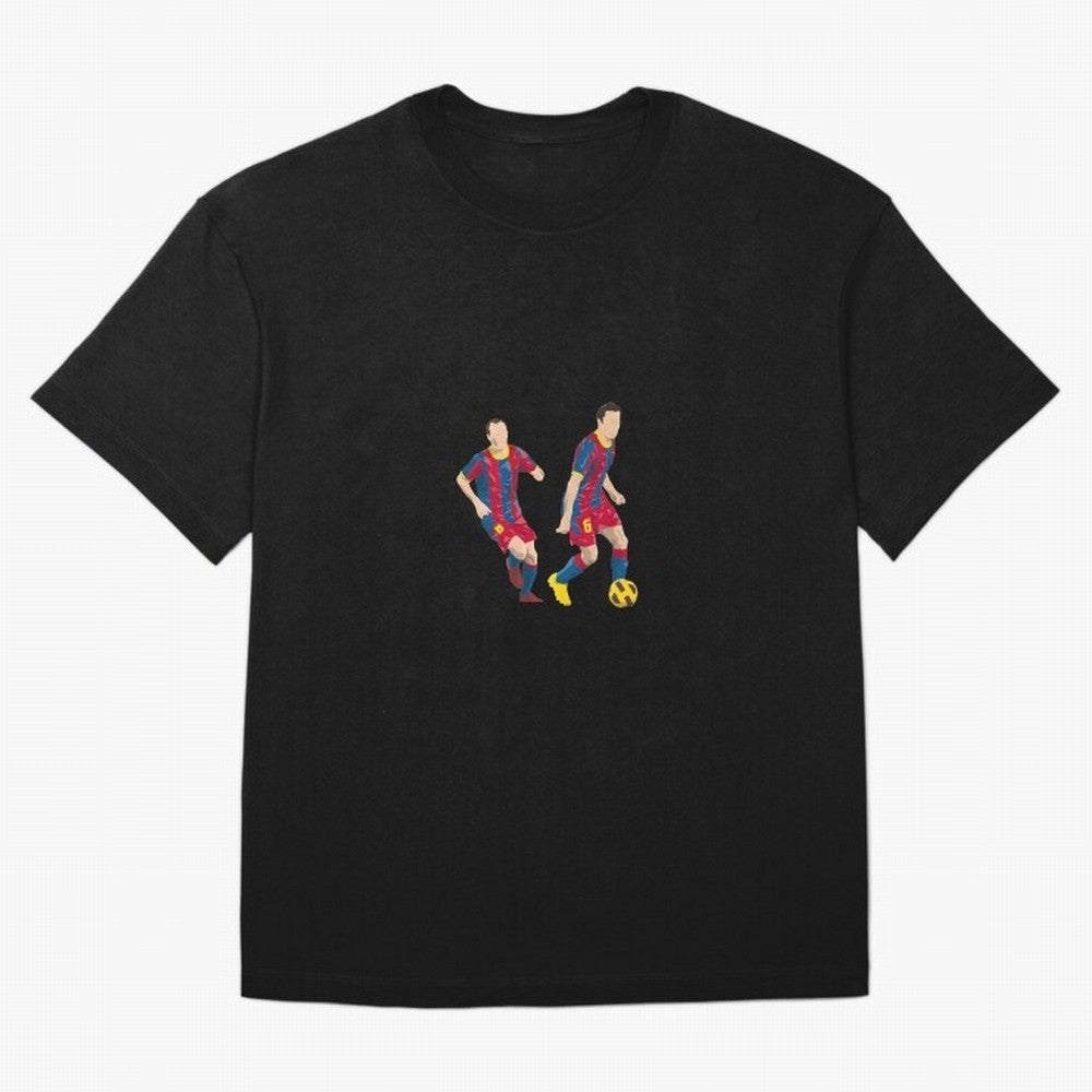 Andres Iniesta and Xavi Minimalist Oversized T-Shirt Stand Proud for FIFA World Cup 2026 USA Canada Mexico Spirit, Filled with Germany, Mbappe and Neymar, Stadium Chants, National Pride, Trophy Dreams and Unforgettable Football Memories; Built for
