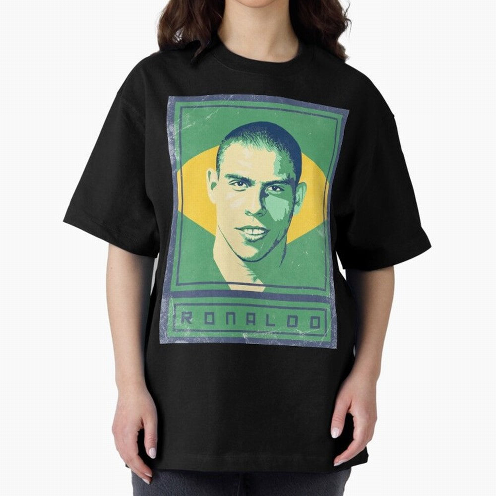 Ronaldo Brasil Oversized T-Shirt Bring a Vintage Feel to the FIFA World Cup 2026 USA Canada Mexico Journey through Mbappe Highlights, France Pride, Fan Favorite Moments, National Team Passion, Big Match Drama and Soccer History; Great for Watch