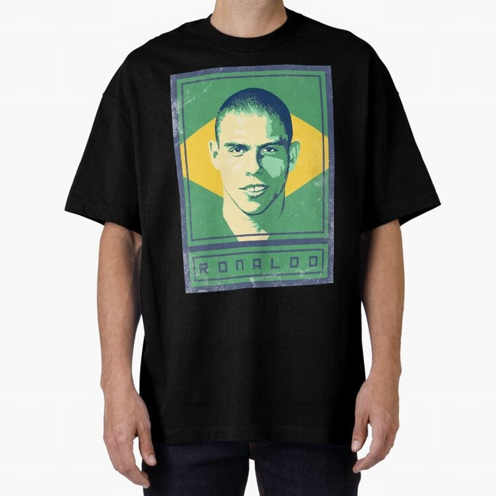 Ronaldo Brasil Oversized T-Shirt Bring a Vintage Feel to the FIFA World Cup 2026 USA Canada Mexico Journey through Mbappe Highlights, France Pride, Fan Favorite Moments, National Team Passion, Big Match Drama and Soccer History; Great for Watch