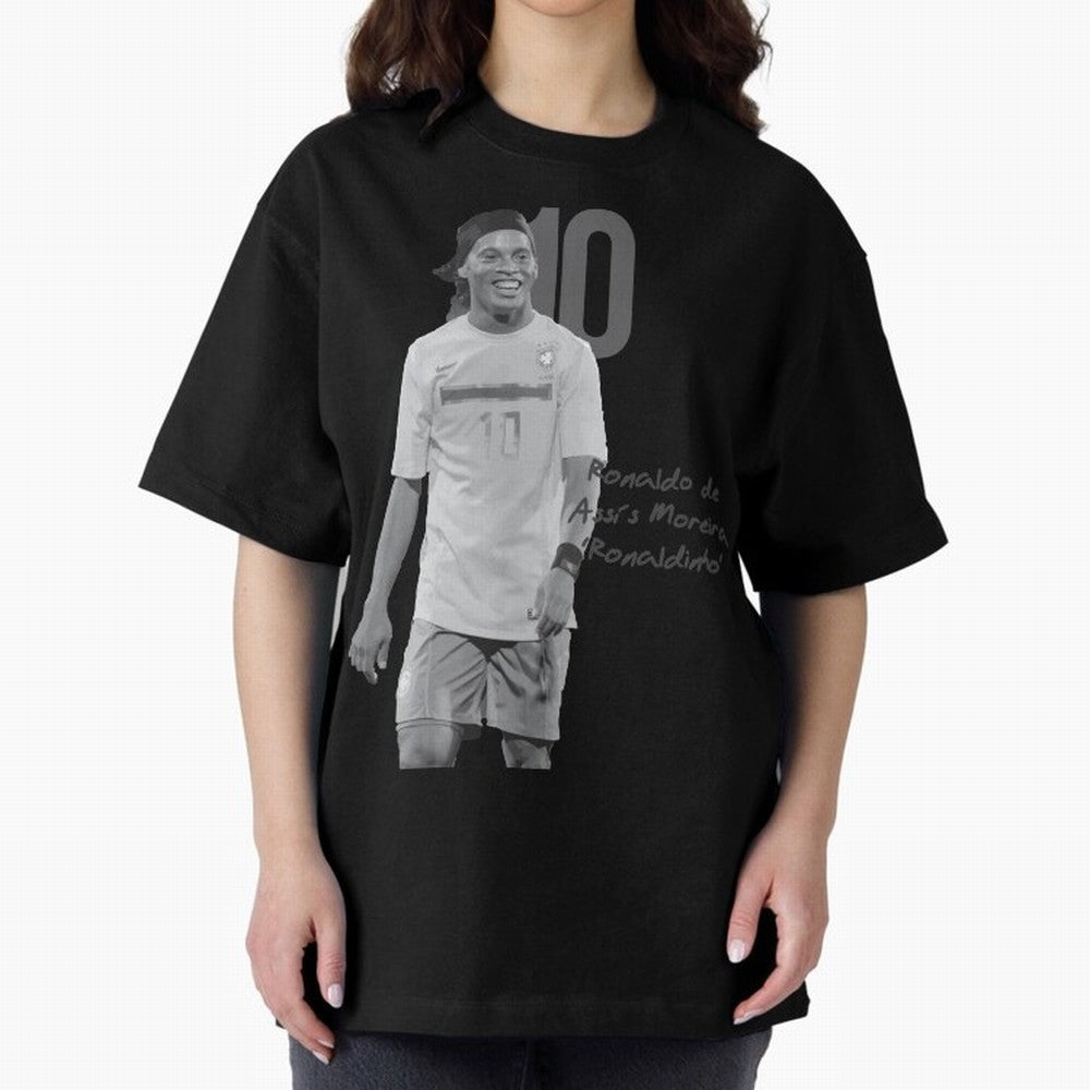 Ronaldo de Assis Moreira Ronaldinho Oversized T-Shirt Fuel Your Fan Pride for Global Football Passion for FIFA World Cup 2026 Group Stage, Featuring Haaland, Portugal, Champion Mindset, Group Stage Buzz, Knockout Tension and Passionate Fan Culture;