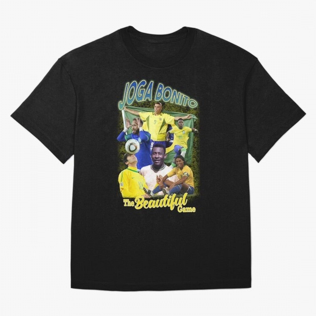 Joga Bonito Brazil Oversized T-Shirt Feel the Trophy Chase of Global Football Passion for FIFA World Cup 2026 Group Stage, with CR7 and Messi, England and Germany, Football Passion, Legendary Performances, Festival Vibes and Supporter Community;