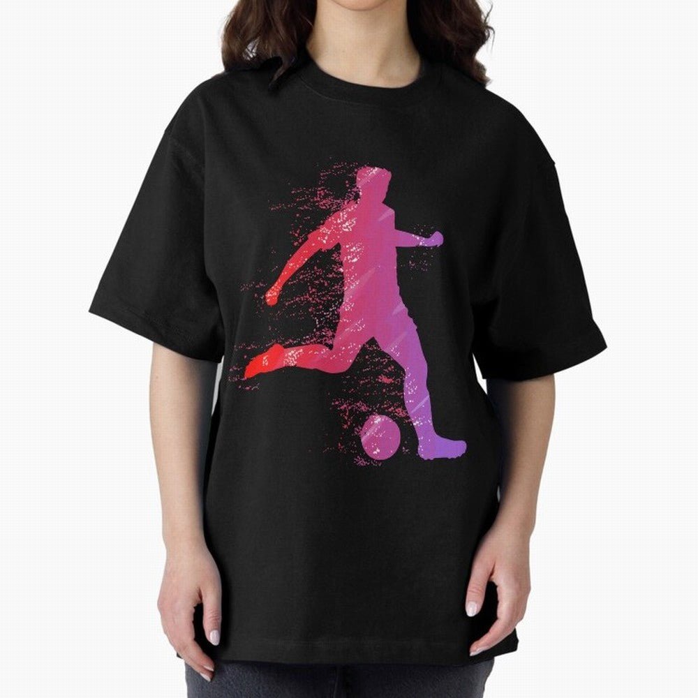 Soccer Player Shoot Oversized T-Shirt Stand Out with Spirit from FIFA World Cup 2026 Group Stage for Fans of Messi, CR7 and Mbappe and England, Bringing Championship Spirit, Famous Goals, Roaring Crowds and International Football Unity; Perfect for