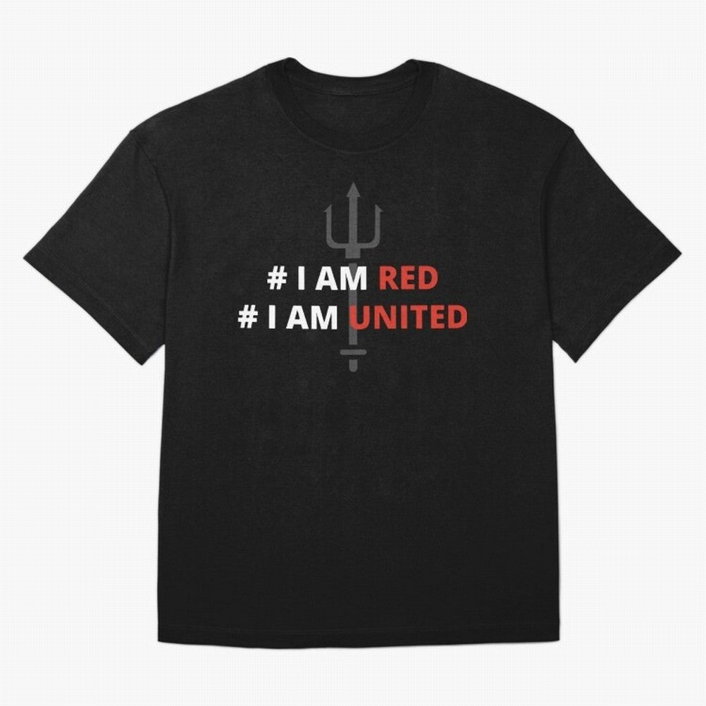 I am red, I am United Oversized T-Shirt Bring World Football Passion into FIFA World Cup 2026 USA Canada Mexico Spirit, Inspired by France, Messi, Championship Spirit, Famous Goals, Roaring Crowds and International Football Unity; Ideal for