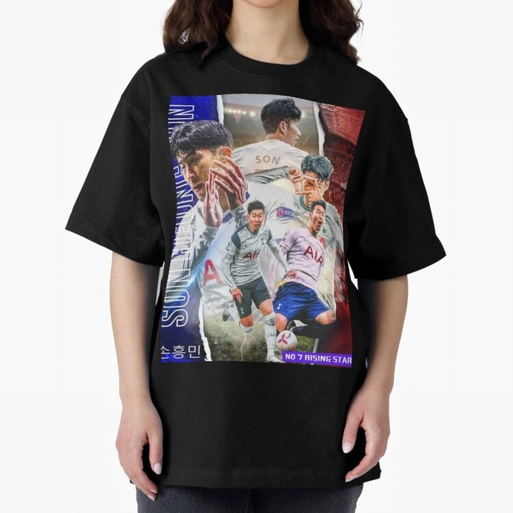THE 7 STAR SON HEUNG MIN SPECIAL ON REDBUBBLE Oversized T-Shirt Show Match Day Excitement for FIFA World Cup 2026 Group Stage Spirit, Inspired by Brazil, Portugal and Argentina, Cristiano Ronaldo, Haaland and CR7, Championship Spirit, Famous Goals,