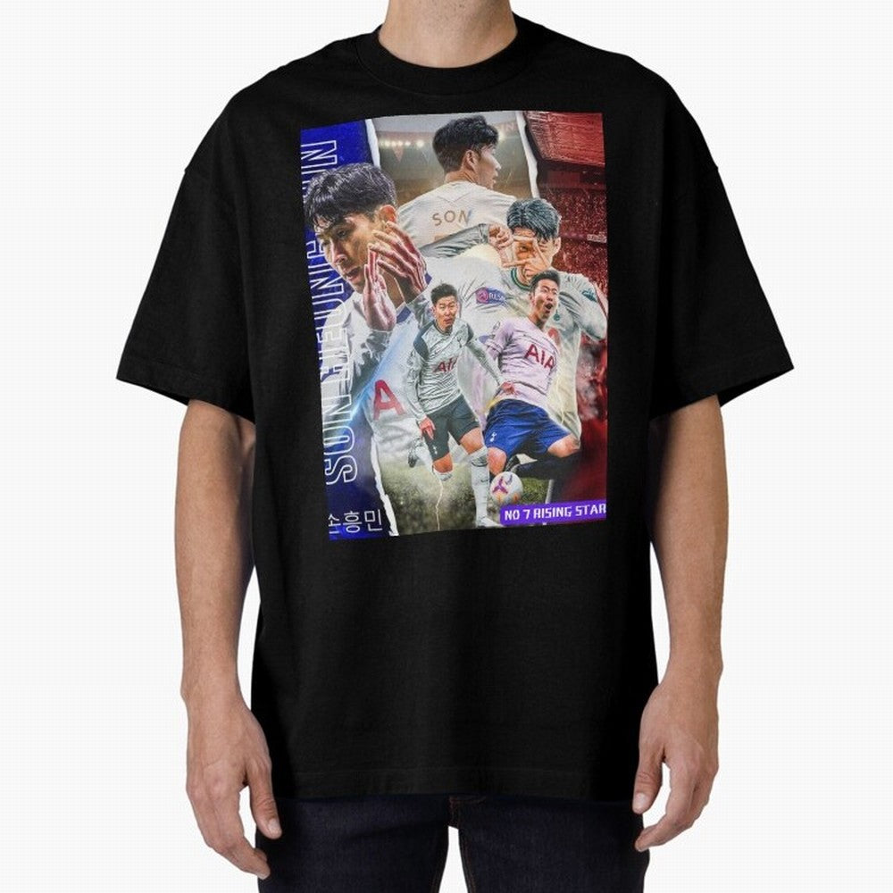 THE 7 STAR SON HEUNG MIN SPECIAL ON REDBUBBLE Oversized T-Shirt Show Match Day Excitement for FIFA World Cup 2026 Group Stage Spirit, Inspired by Brazil, Portugal and Argentina, Cristiano Ronaldo, Haaland and CR7, Championship Spirit, Famous Goals,