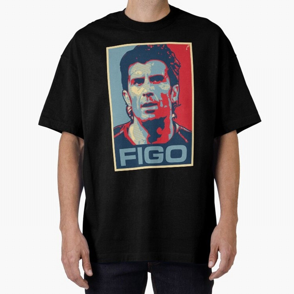 Figo Oversized T-Shirt Follow Every Goal of FIFA World Cup 2026 USA Canada Mexico Spirit, Featuring England, Cristiano Ronaldo, Football Passion, Legendary Performances, Festival Vibes and Supporter Community; Great for Watch Parties, Sports Bars,