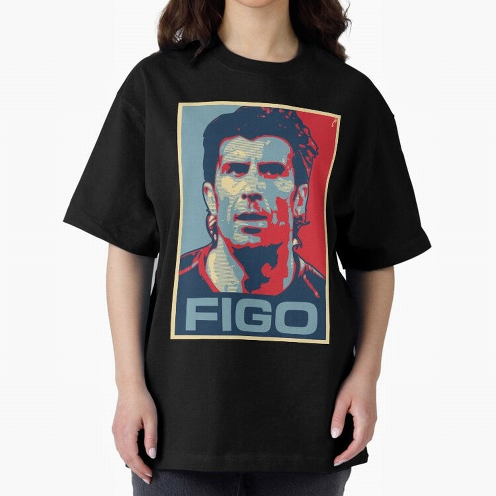 Figo Oversized T-Shirt Follow Every Goal of FIFA World Cup 2026 USA Canada Mexico Spirit, Featuring England, Cristiano Ronaldo, Football Passion, Legendary Performances, Festival Vibes and Supporter Community; Great for Watch Parties, Sports Bars,