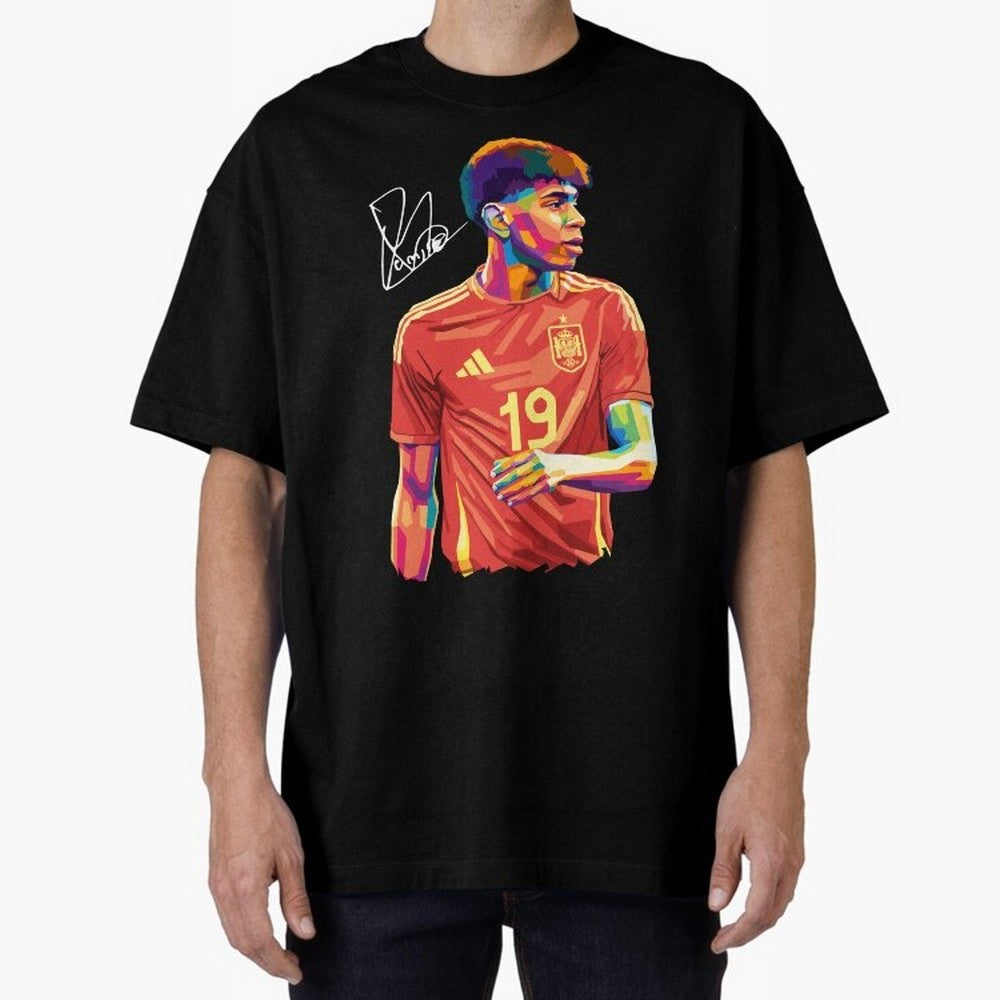 Lamine Yamal Pop Art Oversized T-Shirt Bring Home FIFA World Cup 2026 for Fans of Messi, CR7 and Mbappe and France and Portugal, Bringing Worldwide Fan Energy, Dramatic Goals, Stadium Lights and Championship Celebrations; Ideal for Fans Who Follow