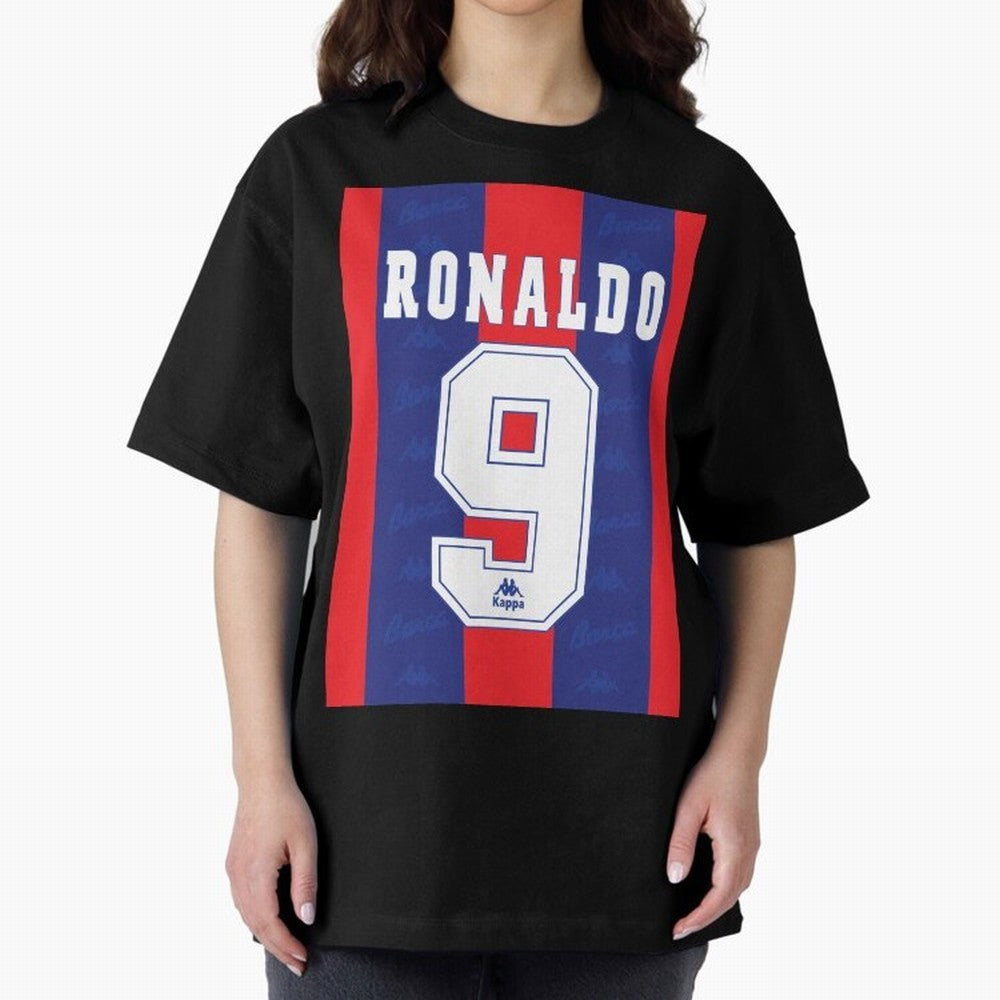 Barcelona Vintage Shirt 1995 Ronaldo 9 Oversized T-Shirt Celebrate the Stars of Global Football Passion for FIFA World Cup 2026 USA Canada Mexico, Inspired by Haaland, Spain, Vintage Soccer Flavor, Modern Football Stars, National Flags and Final