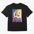 Ronaldinho in Pop Art Portrait Style Oversized T-Shirt Celebrate Supporters United by the FIFA World Cup 2026 Journey through Haaland Highlights, France Pride, Classic Soccer Heritage, Championship Pressure, Fan Loyalty and International Pride;