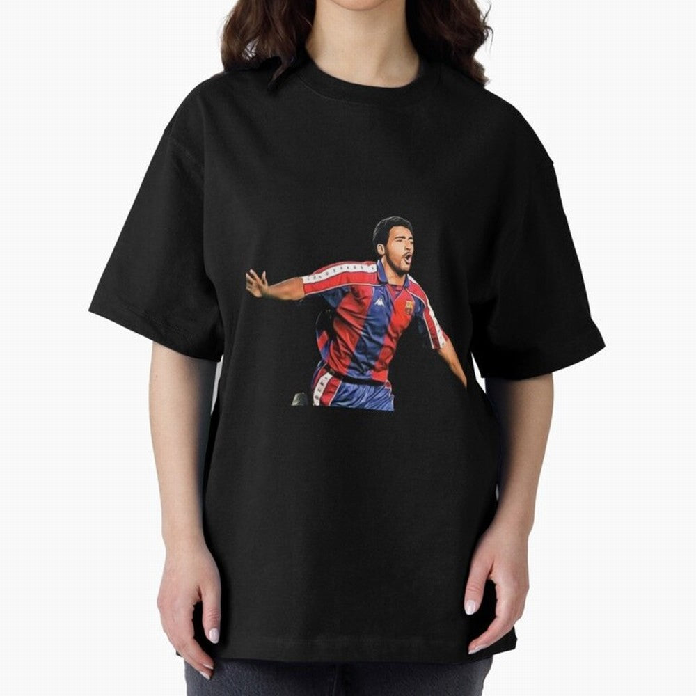 Legends of The Beautiful Game Cartoon Collection Legends Romario Cartoon Artwork162 Oversized T-Shirt Bring Match Day Fire to Match Day Hype around FIFA World Cup 2026, Mbappe and Neymar, Brazil, Portugal and Argentina, Tournament Hype, Historic