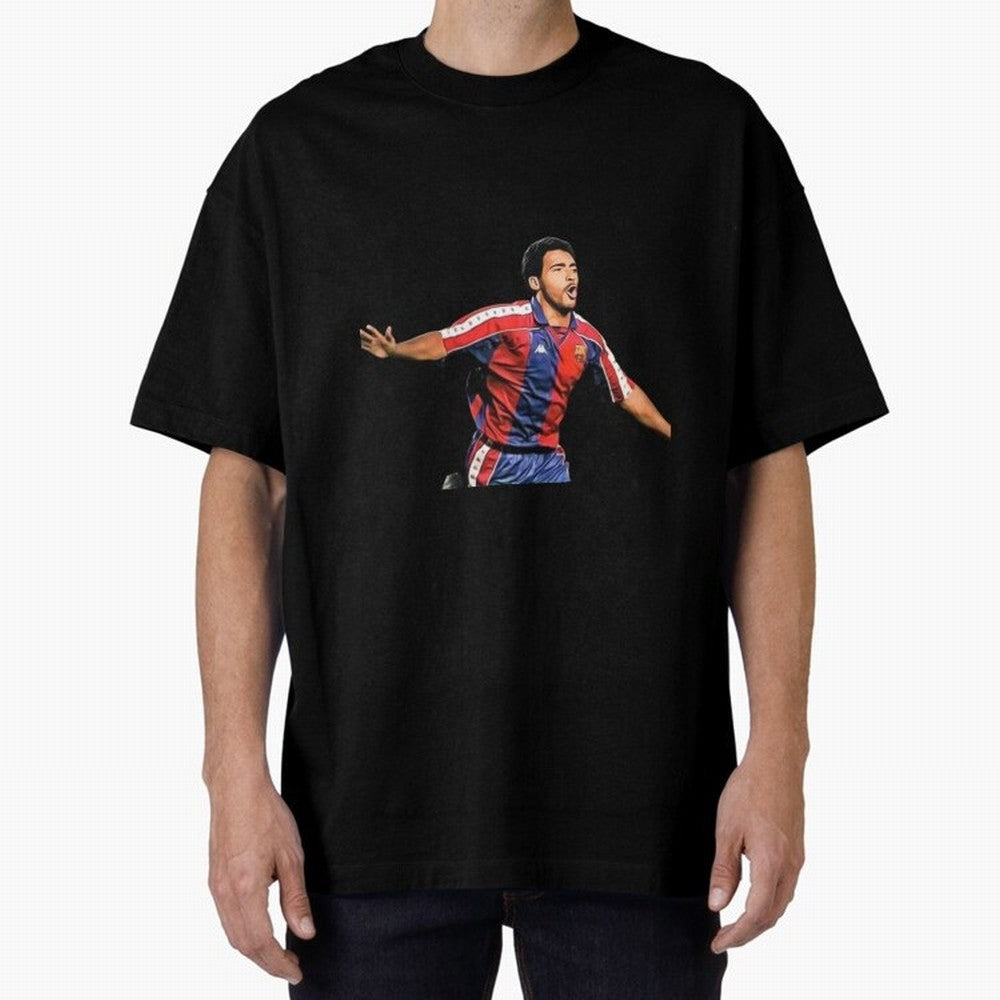 Legends of The Beautiful Game Cartoon Collection Legends Romario Cartoon Artwork162 Oversized T-Shirt Bring Match Day Fire to Match Day Hype around FIFA World Cup 2026, Mbappe and Neymar, Brazil, Portugal and Argentina, Tournament Hype, Historic