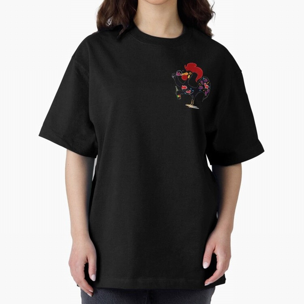 Portuguese Rooster Drinking Wine Oversized T-Shirt Elevate Match Day Hype around FIFA World Cup 2026 Group Stage, Haaland, Argentina and Brazil, Stadium Memories, Football Loyalty, International Chants and Championship Tradition; Great for Watch
