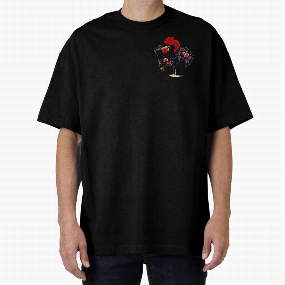 Portuguese Rooster Drinking Wine Oversized T-Shirt Elevate Match Day Hype around FIFA World Cup 2026 Group Stage, Haaland, Argentina and Brazil, Stadium Memories, Football Loyalty, International Chants and Championship Tradition; Great for Watch