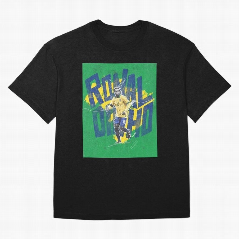 Wallpaper Ronaldinho Art Oversized T-Shirt Bring Bold Fan Energy to FIFA World Cup 2026 USA Canada Mexico for Fans of Cristiano Ronaldo and Spain, Bringing Retro Football Energy, Iconic Rivalries, Trophy Chase Drama and Stadium Atmosphere; Ideal