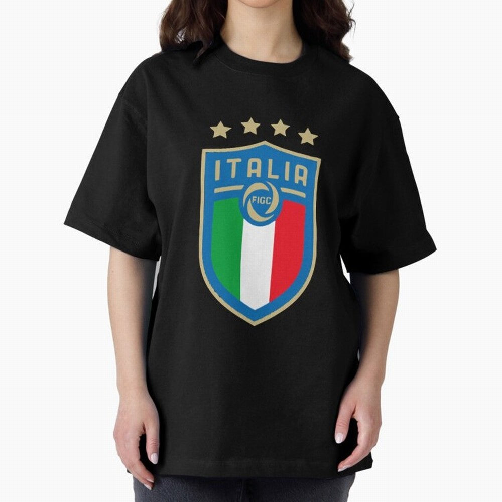 Italy Emblem Oversized T-Shirt Celebrate Rivalries and Pride in Match Day Hype around FIFA World Cup 2026, Messi, CR7 and Mbappe, Portugal, Spain and Germany, Stadium Memories, Football Loyalty, International Chants and Championship Tradition;