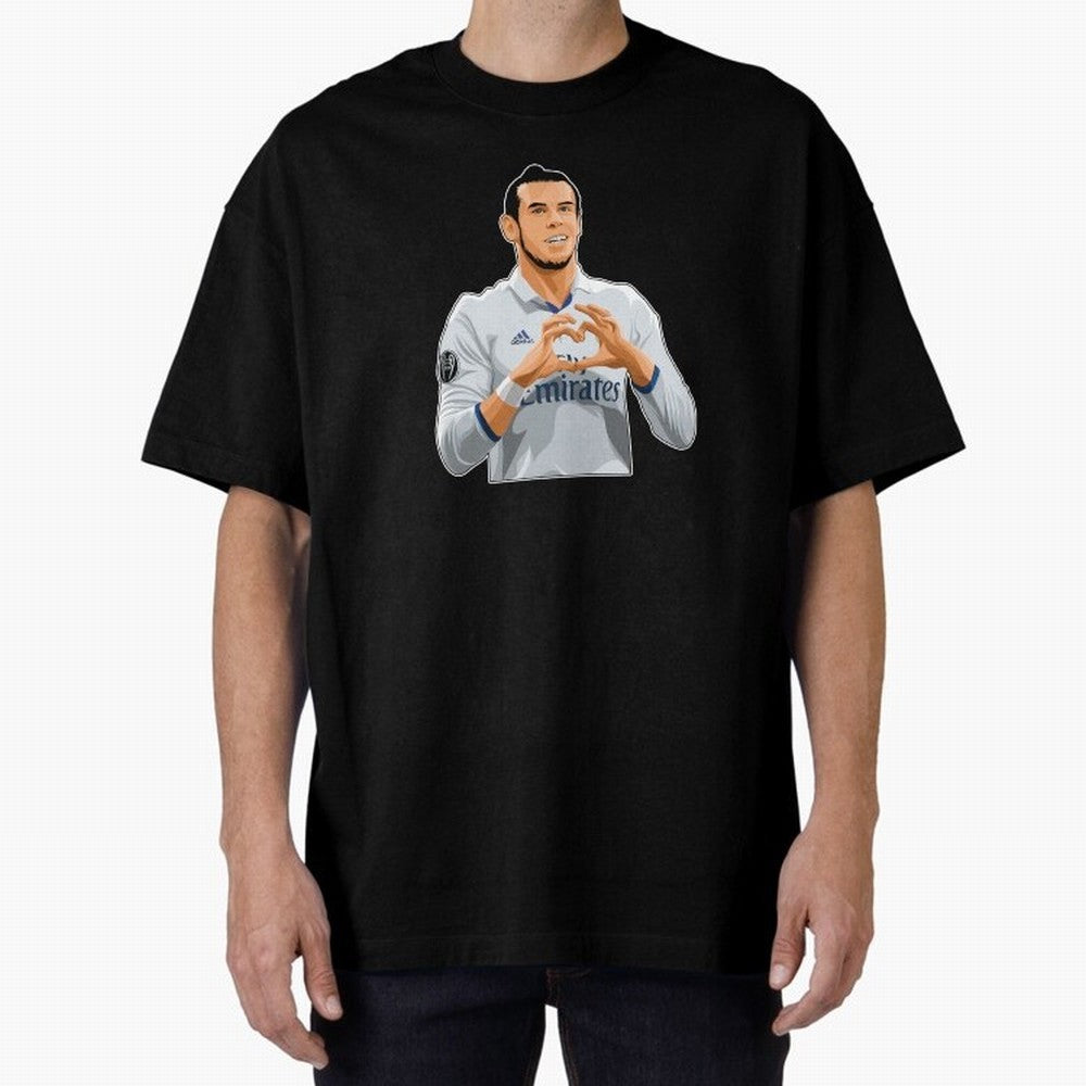 Gareth Bale Love Sign Celebration Oversized T-Shirt Honor Football Greatness during Match Day Hype around FIFA World Cup 2026 Group Stage, Cristiano Ronaldo, Haaland and CR7, Portugal, Spain and Germany, Champion Mindset, Group Stage Buzz, Knockout