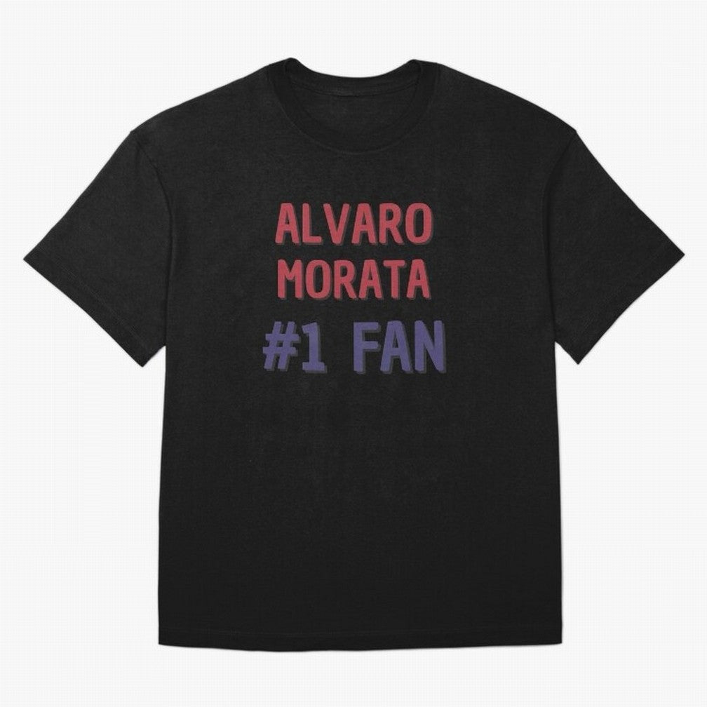 Alvaro Morata - #1 Fan Oversized T-Shirt Turn Football Passion into FIFA World Cup 2026 USA Canada Mexico for Fans of Messi, CR7 and Mbappe and France and Portugal, Bringing Championship Spirit, Famous Goals, Roaring Crowds and International