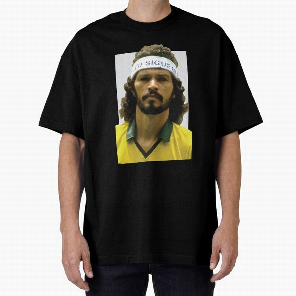 Scrates Football legend Oversized T-Shirt Honor the Beautiful Game during FIFA World Cup 2026 USA Canada Mexico Spirit, Filled with Brazil, Portugal and Argentina, Haaland, Retro Football Energy, Iconic Rivalries, Trophy Chase Drama and Stadium
