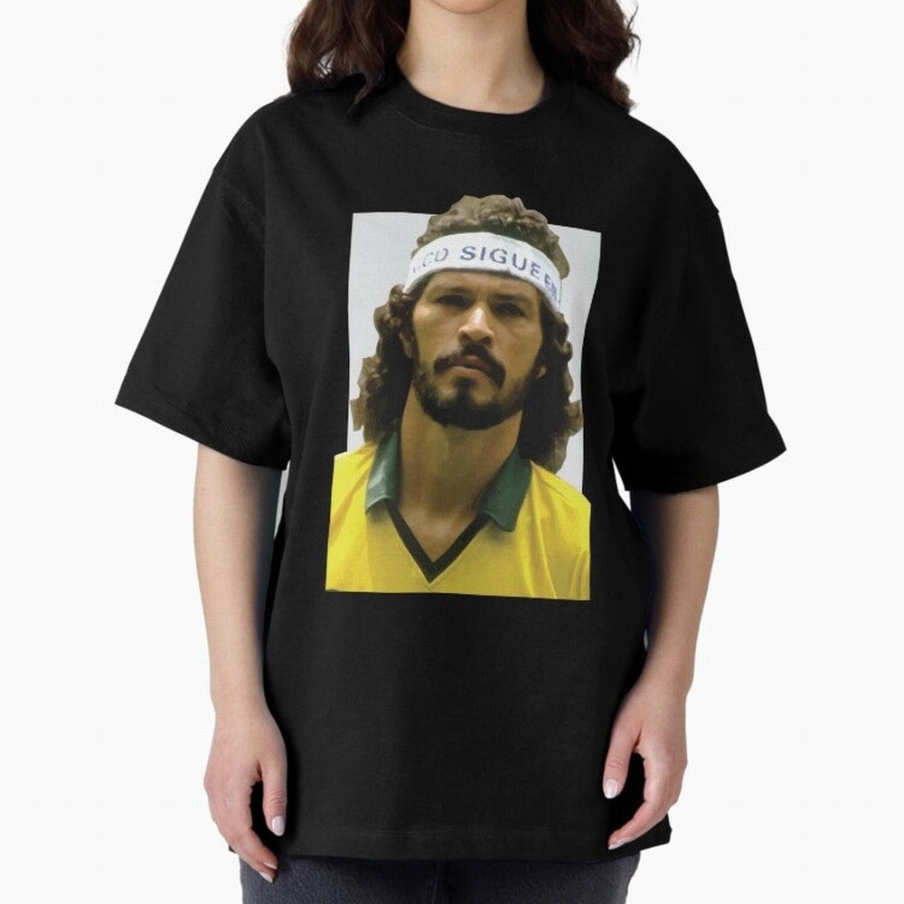 Scrates Football legend Oversized T-Shirt Honor the Beautiful Game during FIFA World Cup 2026 USA Canada Mexico Spirit, Filled with Brazil, Portugal and Argentina, Haaland, Retro Football Energy, Iconic Rivalries, Trophy Chase Drama and Stadium