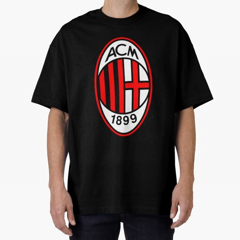 AC Milan Classic . Oversized T-Shirt Celebrate Soccer Greatness during FIFA World Cup 2026 Group Stage for Fans of Haaland and France and Portugal, Bringing Sports Nostalgia, International Competition, Famous Players and Unforgettable Victories;