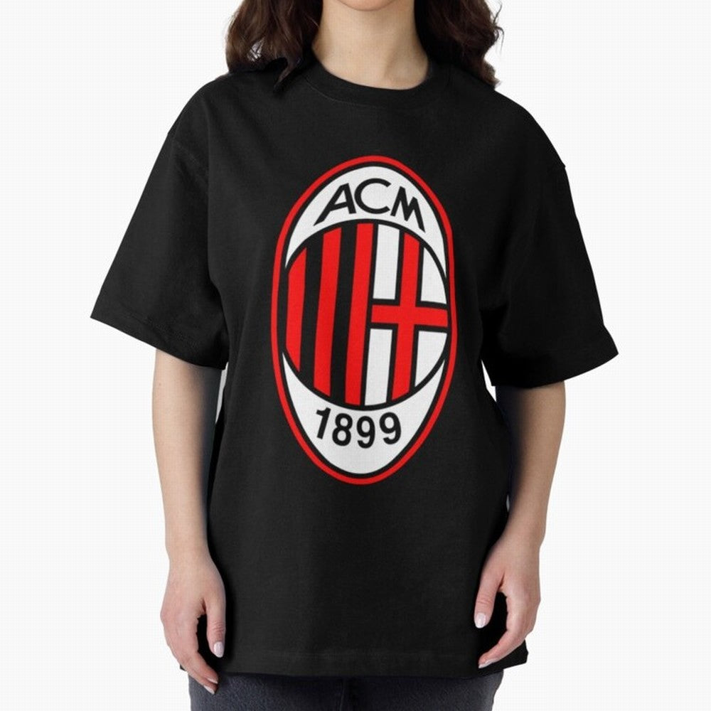 AC Milan Classic . Oversized T-Shirt Celebrate Soccer Greatness during FIFA World Cup 2026 Group Stage for Fans of Haaland and France and Portugal, Bringing Sports Nostalgia, International Competition, Famous Players and Unforgettable Victories;