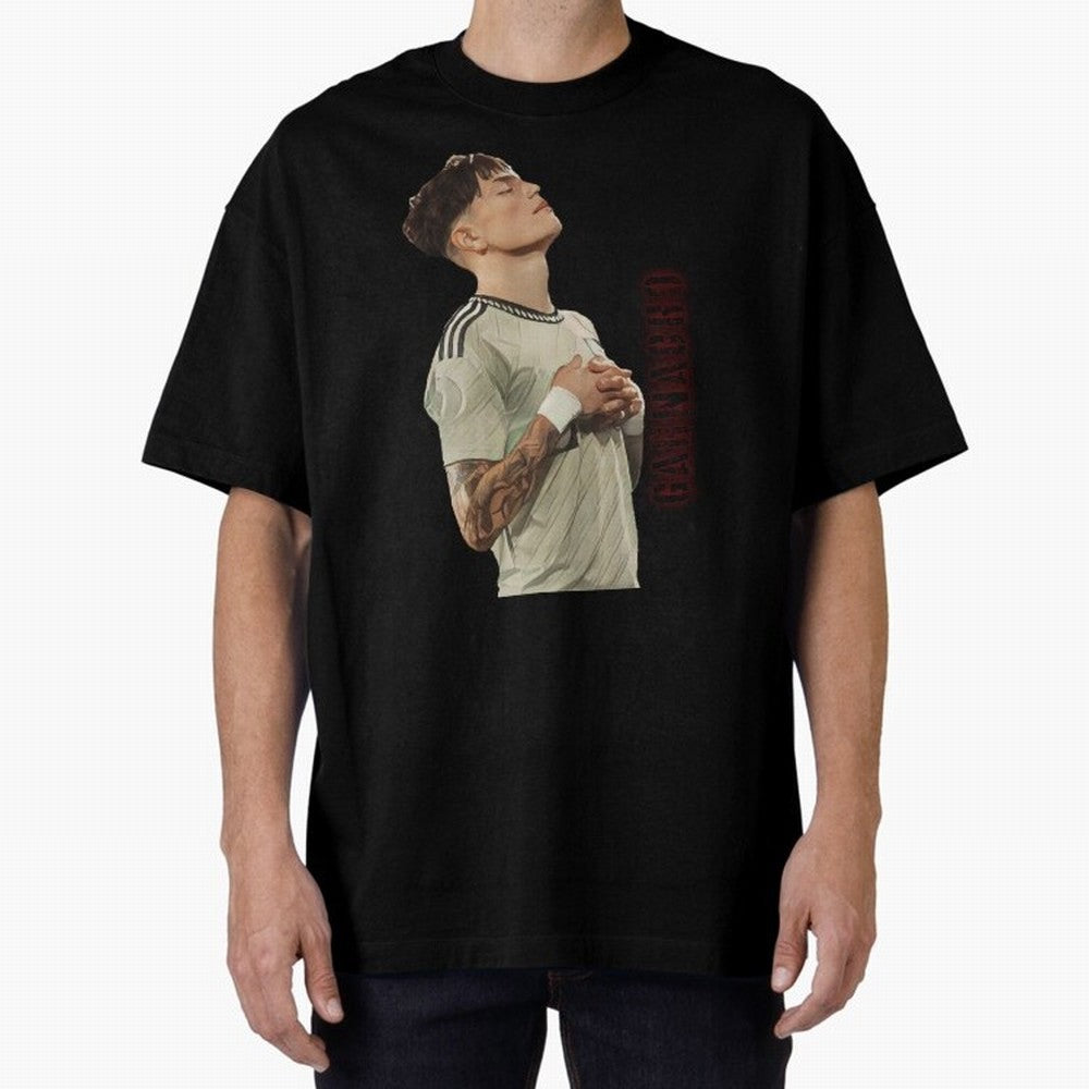 Alejandro Garnacho Oversized T-Shirt Bring World Football Passion into FIFA World Cup 2026 USA Canada Mexico for Fans of Cristiano Ronaldo, Haaland and CR7 and Argentina and Brazil, Bringing Vintage Soccer Flavor, Modern Football Stars, National