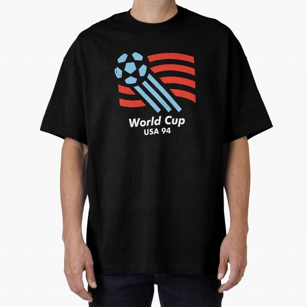 World Cup USA 94 Oversized T-Shirt Bring Supporter Culture to FIFA World Cup 2026 for Fans of Messi, CR7 and Mbappe and England, France and Netherlands, Bringing Vintage Soccer Flavor, Modern Football Stars, National Flags and Final Night Emotion;