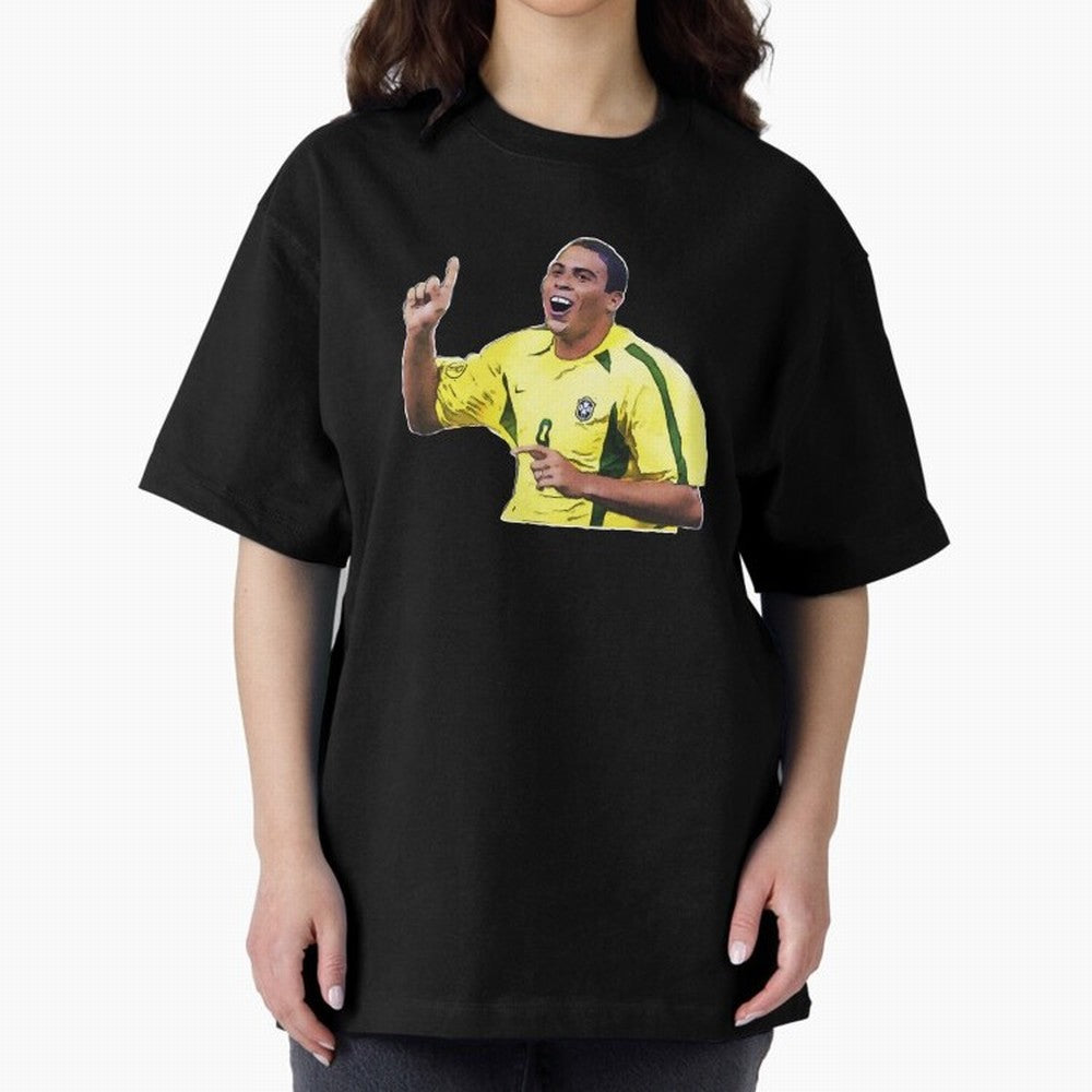 Ronaldo R9 - Brazil Oversized T-Shirt Feel the Roar of FIFA World Cup 2026 Group Stage Connected to Haaland and Mbappe, Brazil, Portugal and Argentina Energy, Supporter Pride, Iconic Celebrations, Legendary Names and Global Match Day Energy; Built