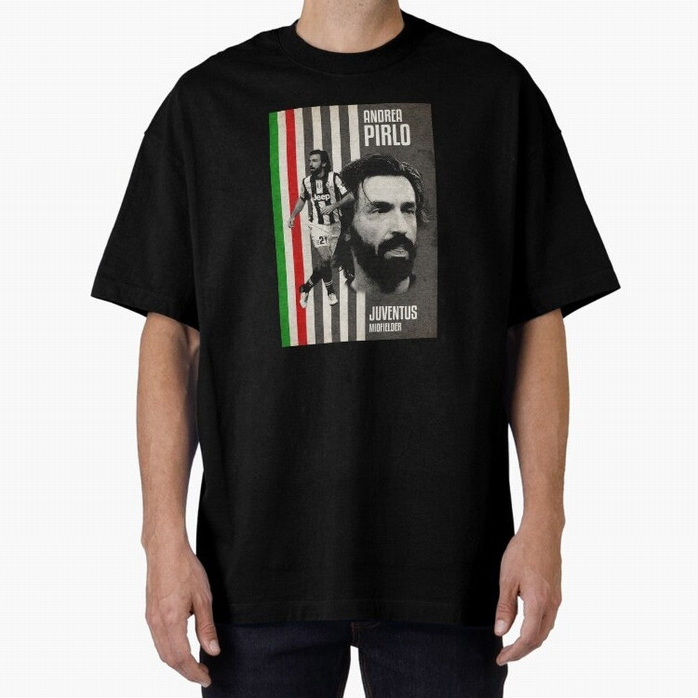andrea pirlo juventus midfielder Oversized T-Shirt Honor Football Greatness during FIFA World Cup 2026 USA Canada Mexico Connected to Messi and Cristiano Ronaldo, Spain and Netherlands Energy, Football Festival Excitement, Trophy Ambitions, Country