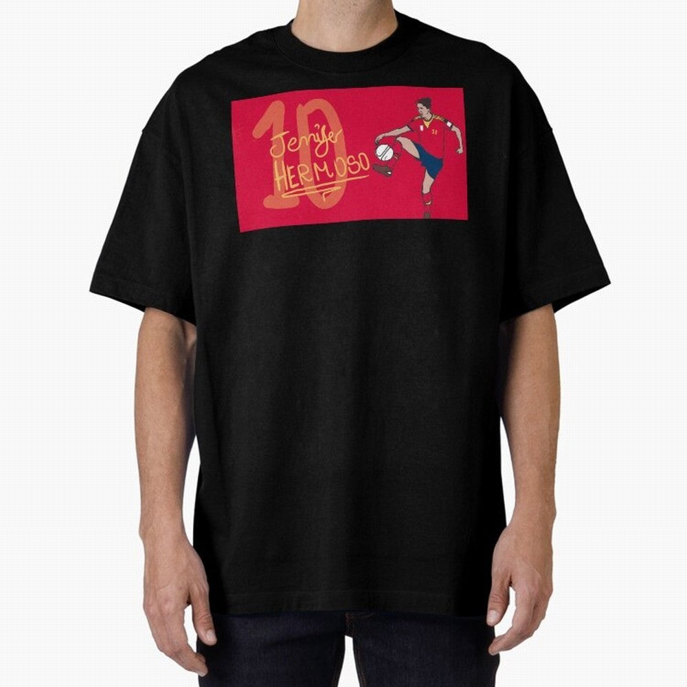 Jennifer Hermoso Oversized T-Shirt Follow the Final Road of the FIFA World Cup 2026 USA Canada Mexico Journey through Haaland and Mbappe Highlights, Brazil Pride, Football Passion, Legendary Performances, Festival Vibes and Supporter Community;