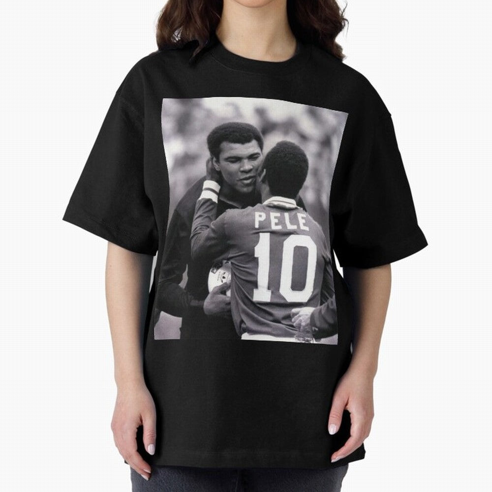 The Boxing Legend Meet The Football Legend Poster Oversized T-Shirt Remember Match Day Hype around FIFA World Cup 2026 Group Stage, Messi, Neymar and Mbappe, Netherlands, Match Day Excitement, Supporter Culture, Golden Goals and Global Football
